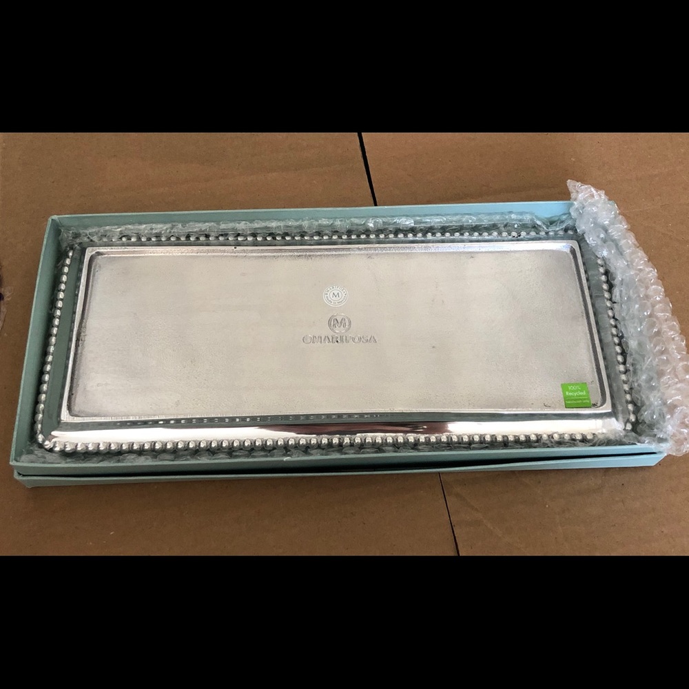 NEW Mariposa Silver Recycled Aluminum Tray Wedding Gift - Picture 2 of 4